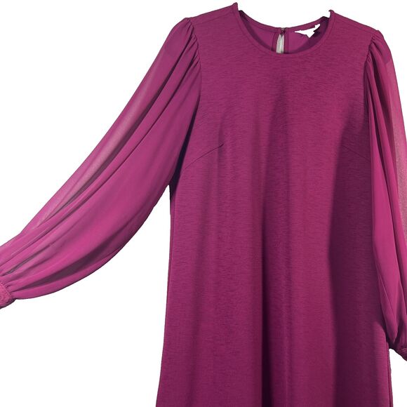 Nanette Lepore Dress Size 6 Red Pomegranate Lace Semi Sheer Sleeve - Picture 4 of 16